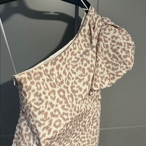 J. Crew Brown and White leopard Patterned Dress